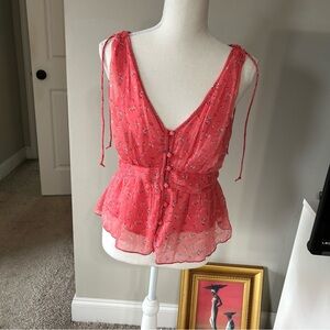 Y2K Abercrombie & Fitch Floral Pink Sleeveless Top